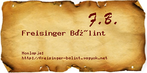 Freisinger Bálint névjegykártya
